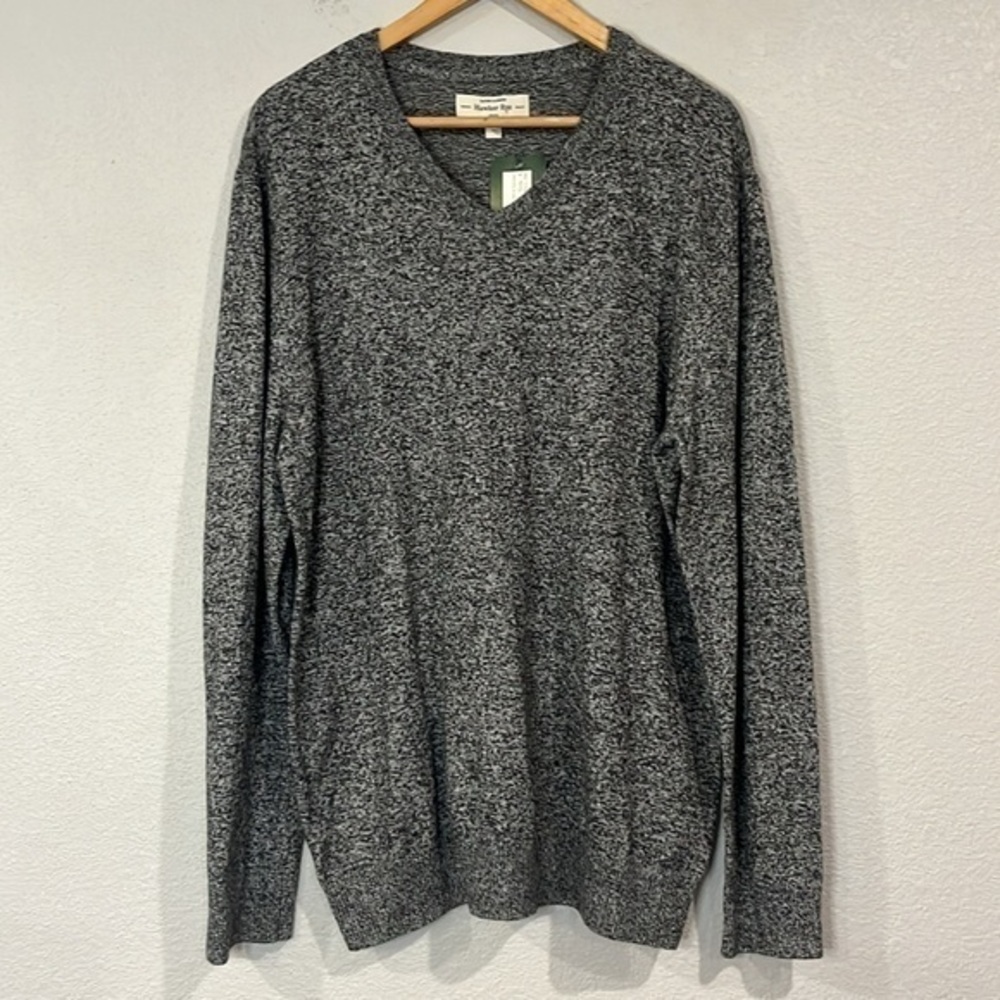 NWT Hawker Rye cotton cashmere V-neck sweater L